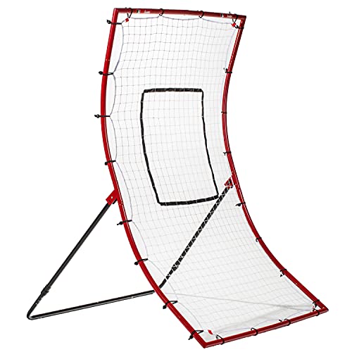Franklin Sports Baseball Rebounder Net - Baseball + Softball Pitchback Net + Pitching Target - All Angle Bounce Back Net - Return Fielding Trainer - 48',Red