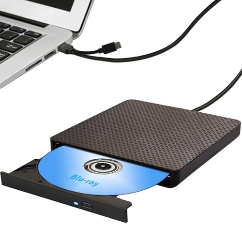 External Blu ray Drive DVD/BD Player Read/Write Portable Blu-ray Drive USB 3.0 and Type-C DVD Burner blueray Burner for/Win7/Win8/Win10/Win11 for pc/Laptop