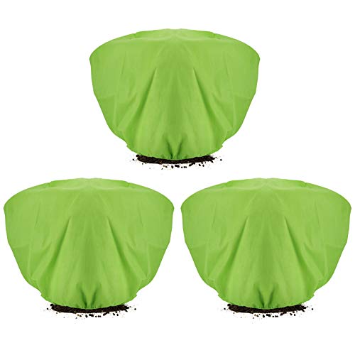 ANPHSIN 3 Pcs Green Plant Freeze Protection Covers- 39.3 × 19.6 Inch Horizontal Shrub Tree Plant Protection Wraps Covers Bags Frost Blanket with Drawstring for Winter Outdoor Garden Plants