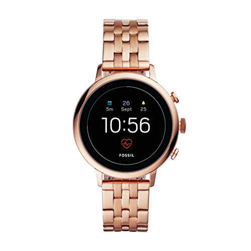 Fossil Women's Gen 4 Venture HR Heart Rate Stainless Steel Touchscreen Smartwatch, Color: Rose Gold 5-Link (Model: BQD3001)