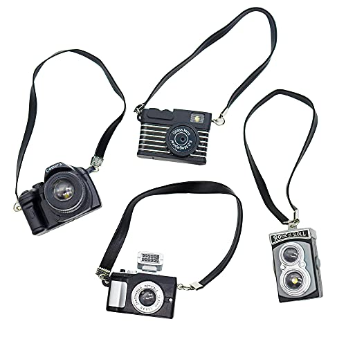 4 Pcs Miniature Camera 1:4 Scale Mini SLR Camera Prop Mini Camera Ornament Vintage Camera Model Digital SLR Camera Mini Decoration Accessories Photography Props