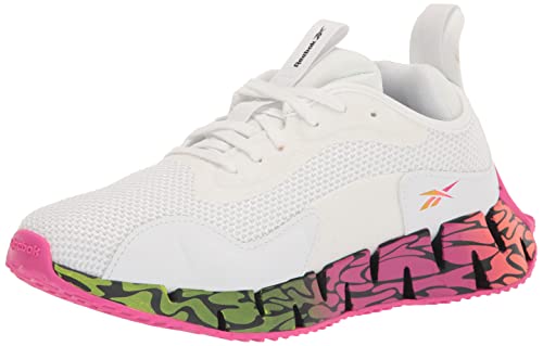 Reebok Women's Zig Dynamica Sneaker, White/Proud Pink/Acid Yellow, 9