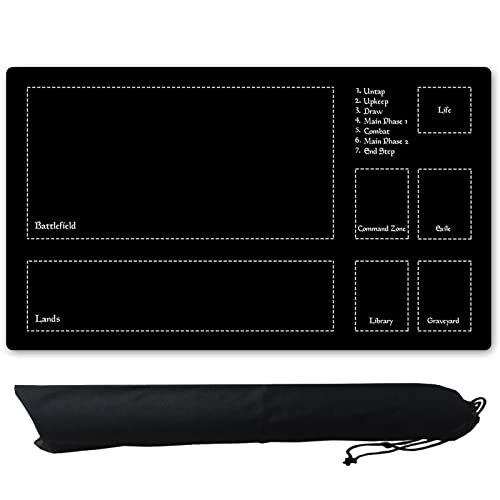 Black Background White Lines Board Games Playmat, Magica Card The Games Play Mat Bag