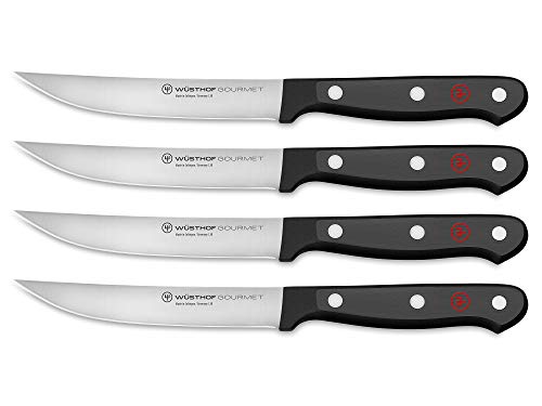 WÜSTHOF Gourmet 4-Piece Steak Knife Set, Black