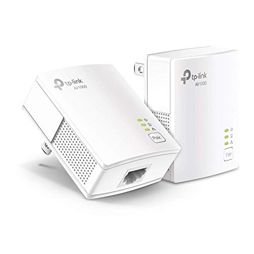 TP-Link AV1000 Powerline Starter Kit (TL-PA7017 KIT) - Gigabit Port, Plug&Play, Ethernet Over Power, Nano Size, Ideal for Smart TV, Online Gaming, Wired Connection Only (Renewed)