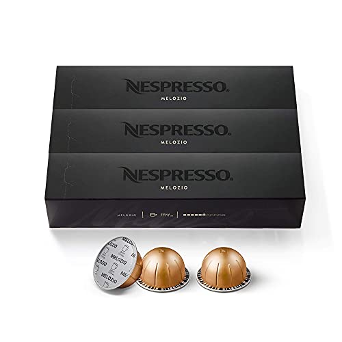 Nespresso Capsules Vertuo, Melozio, Medium Roast Coffee, 30-Count Coffee Pods, Brews 7.77 fl. oz.