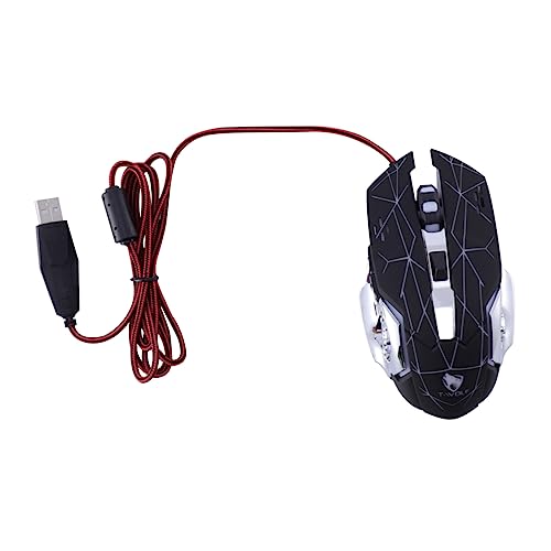 Beaupretty Gaming Mouse RGB Gaming Mechanical Optical Computer Wired Computer Ergonomic Gamer Computer Accessories Corded Mouse Led Game Mouse V6 Laptop USB Metal Brushed Bottom Plate