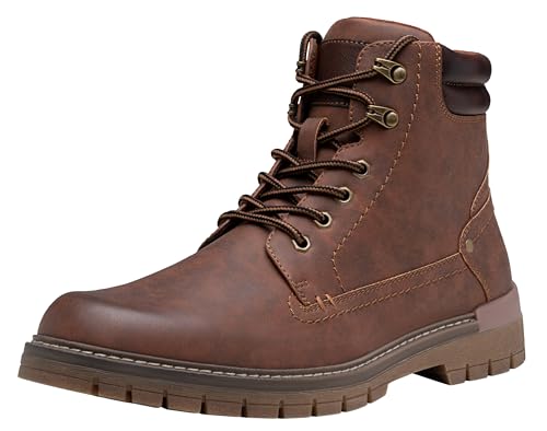 Jousen Mens Boots Fashion Casual Boot Hiking Zipper Chukka Boots for Men (AMY8118A brown 10)