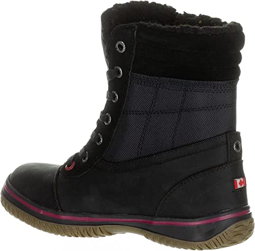 PAJAR Men's Trooper 2.0 Leather Waterproof Winter Mid-Calf Snow Boots, Black, 43/10US