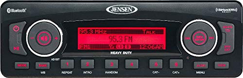 Jensen HD1BT AM/FM/WB/USB/SiriusXM Ready/Bluetooth Heavy Duty Radio, Full iPhone/iPod Controls, Black