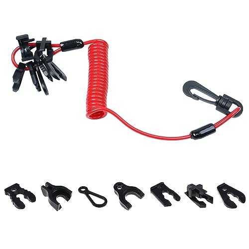 Universal Boat Kill Switch Keys Lanyard, Outboard Jet Ski Cord Tether Siut for Mercury, Yamaha, Honda, Tohatsu, Johnson, Evinrude, Suzuki