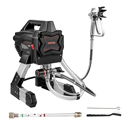 VEVOR Stand Airless Paint Sprayer - 7/8HP 650W High Efficiency Electric Machine, 2900PSI, Extension Rod and Cleaning Kits for Interior Exterior Furniture/Fence/Home/House.