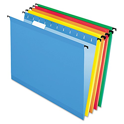 Pendaflex SureHook Reinforced Hanging Folders, Letter Size, Assorted Colors, 20 per Box (6152 1/5 ASST)