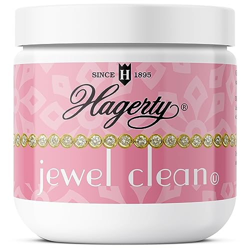 Hagerty Jewelry Cleaner - Professional Jewelry Cleaning for Diamonds, Gold, Platinum, Precious Stones and More - Kosher Certified Jewelry Cleaning Kit Includes Dipping Basket and Brush, 7 Oz
