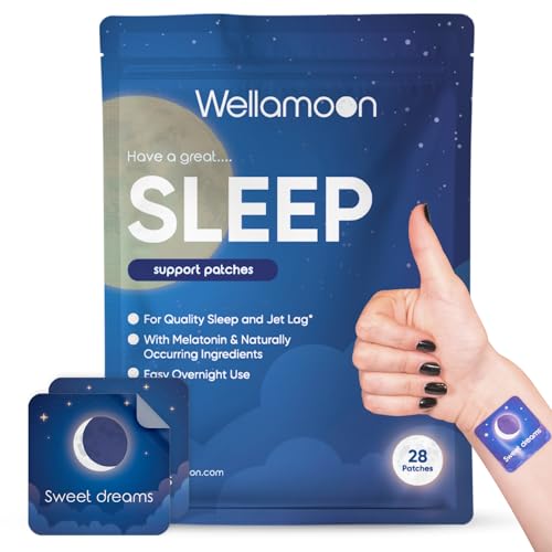 Wellamoon Sleep Support Patches for Adults Extra Strength | Better All Natural Cruelty Free Sleep Aid Alternative | 28 Patches