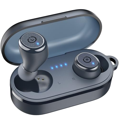 TOZO T10 Wireless Earbuds Bluetooth 5.3 Headphones, App Customize EQ, Ergonomic Design, 55H Playtime, Wireless Charging Case, IPX8 Waterproof Powerful Sound in-Ear Headset Blue(New Upgraded)