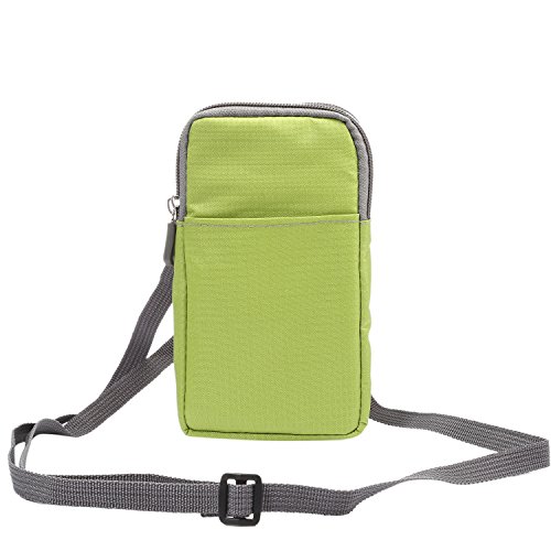 Small Cell Phone Crossbody Wallet, Unisex Cell Phone Waist Bag Multi-Purpose, 6.9' Nylon Cell Phone Crossbody Purse Belt Clip Holster Cellphone Shoulder Messenger Pouch Carrying Case with Loop