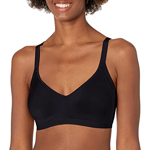 Warner's Women's Blissful Benefits Underarm-Smoothing with Seamless Stretch Wireless Lightly Lined Comfort Bra RM3911W, Black, XL