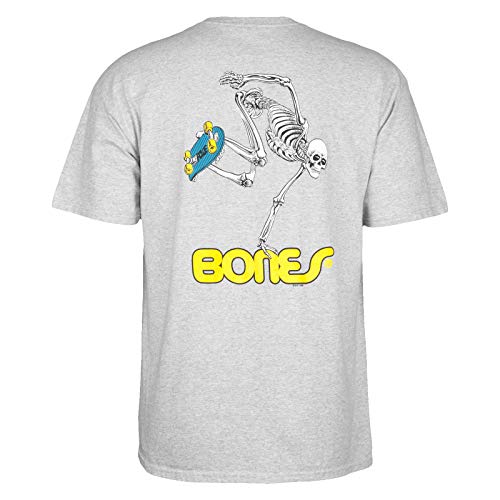 Powell Peralta Skateboard Skeleton T-Shirt, Gray, X-Large