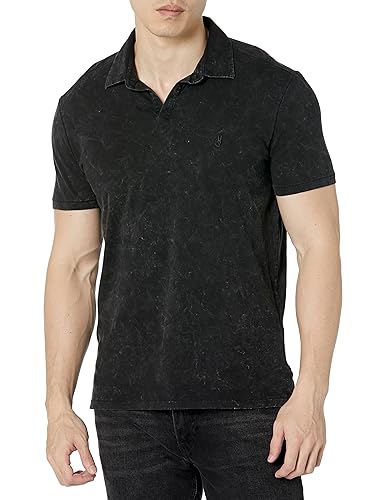 John Varvatos Men's Bodhi Short Sleeve Polo, Black