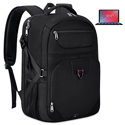 Lubardy Laptop Backpack 17 Inch TSA Friendly Travel Backpack for Men & Women Large Waterproof Business College Backpack Gaming Computer Backpack with USB Charging Hole & RFID Blocking Pocket, Black