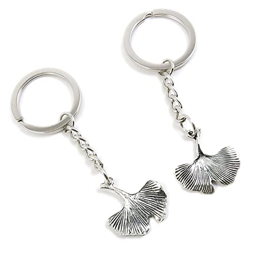 5 Pieces Keychain Keyring Door Car Key Chain Ring Tag Charms Supplies N8GM8L Ginkgo Biloba Leaf Leaves