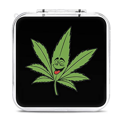 Pot Leaves Weed Game Card Storage Case Hard Protective Organizer Box For Nintendo Switch (12 Slot Clear Shell)