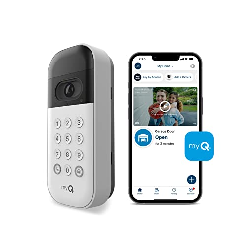 myQ Smart Garage Door Video Keypad with Wide-Angle Camera, Customizable PIN Codes, and Smartphone Control – Take Charge of Your Garage Access – Works with Chamberlain, LiftMaster and Craftsman openers