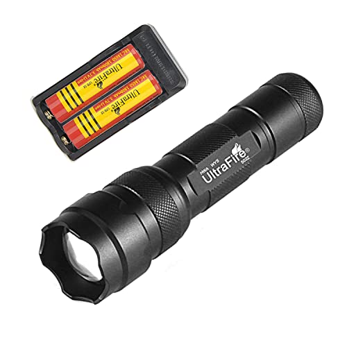 ULTRAFIRE Single Mode Mini Flashlight,1200 High Lumen Zoomable LED Tactical Flashlight with UFB18 and Charger for Outdoor Camping and Hiking Bright Small Handheld Flashlight 502z