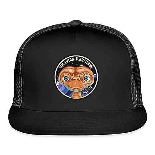 Spreadshirt E.T. The Extra-Terrestrial Since 1982 Trucker Cap, One Size, Black/Black