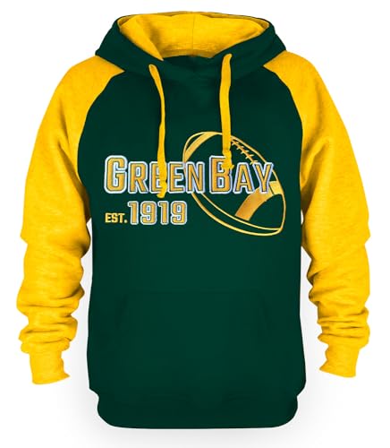 RZUO Men & Women Green Bay City Classic Football Embroidery Sweatshirt Jersey Apparel Pullover Hoodie - Green#2 L