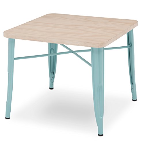 Delta Children Bistro Kids Play Table - Ideal for Arts & Crafts, Snack Time, Homeschooling, Homework & More, Eggshell Aqua with Driftwood