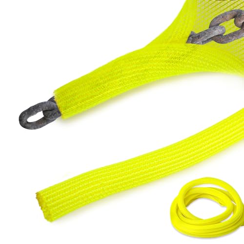 10 Ft High Visibility Chain Cover Kit High Visibility Yellow Cover Safety Barrier Cover for Both Indoor and Outdoor Environment (Yellow)