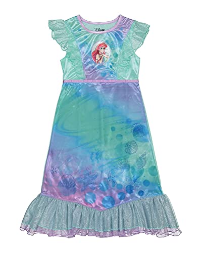 Disney Girls' Little Mermaid Fantasy Gown Nightgown, WATERCOLOR ARIEL 2, 3T