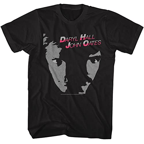 Hall & Oates Private Eyes Album Cover Men's Short Sleeve T Shirt 80s Music Vintage Style Graphic Tees Black