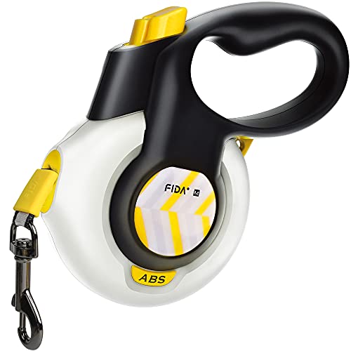 FIDA AutoBrake Retractable Dog Leash. Advanced Patented Design for Dog Pulling, 16 ft Heavy Duty No Pull Pet Walking Leash for Medium Breeds. Tangle Free, Soft Grip, Medium Size.