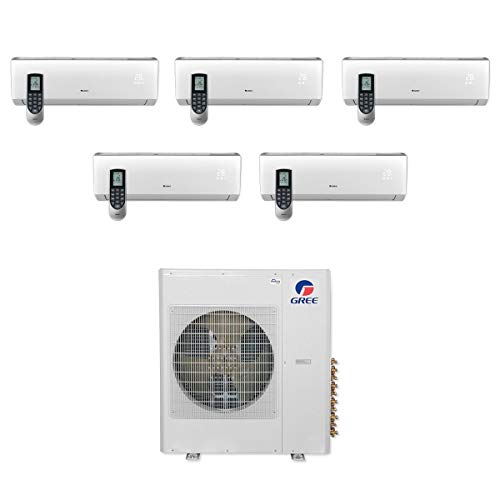 Gree 36,000 BTU Multi21+ Penta-Zone Wall Mount Mini Split Air Conditioner Heat Pump 208/230V SEER 21 (9-9-9-9-12)