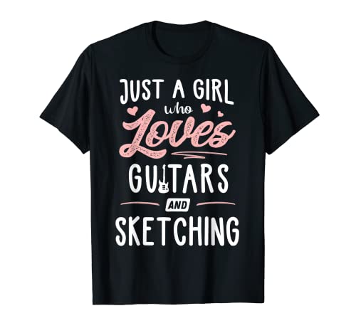 Just A Girl Who Loves Guitars And Sketching Gift Women T-Shirt
