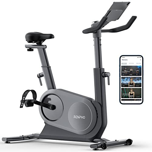 RENPHO Auto Resistance Exercise Bike for Zwift, AI Smart Stationary Indoor Cycling Bike, Bluetooth Fitness Upright Bike for Home Gym, Workout Cycle Bicycle