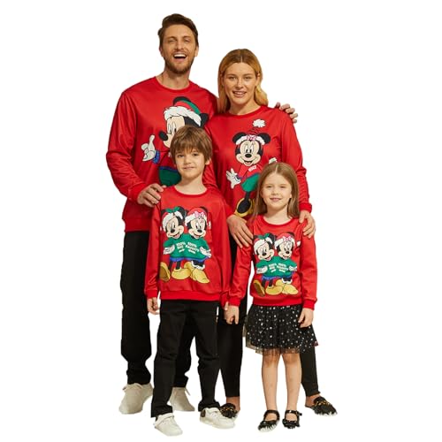 Disney Mickey and Friends Family Matching Christmas Sweatshirts Boys Girls Funny Holiday Christmas Snow Sweatshirts Women-2 L