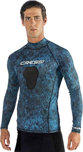 Cressi mens Crew-neck Rash Guard, Camo Blue, Large US