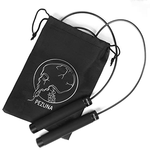 Professional Jump Rope for Boxing, Cardio, CrossFit Workout, Adjustable Length with Steel Rope, Ball Bearings and Black Metal Handles, Suitable for Men and Women