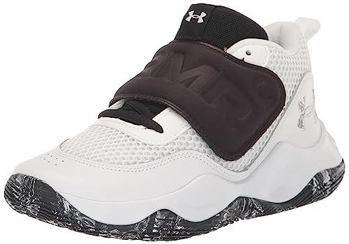 Under Armour Grade School Zone Basketball 2 Shoe, (101) White/White/Black, 5.5 US Unisex Big Kid