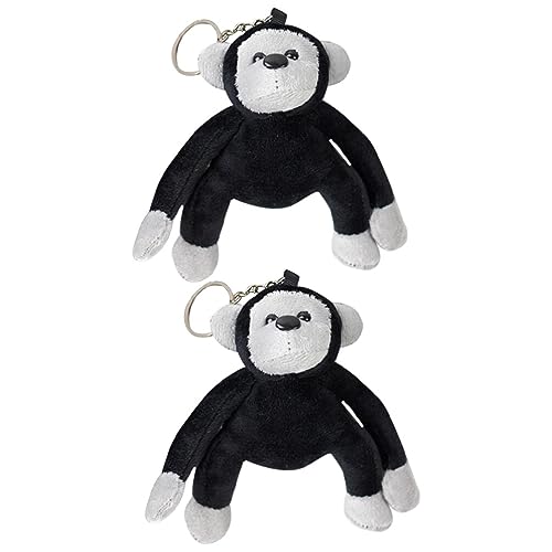Ipetboom 2pcs Orangutan Keychain Plush Gorilla Keychain Kawaii Key Chains Gorilla Keychains Animal Keychains Plush Keychain Mini Animal Doll Toy Toys Metal Filling Baby Shoe Accessories