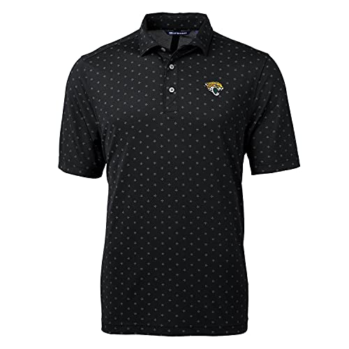 Cutter & Buck Men's Black Jacksonville Jaguars Virtue Eco Pique Tile Print Polo