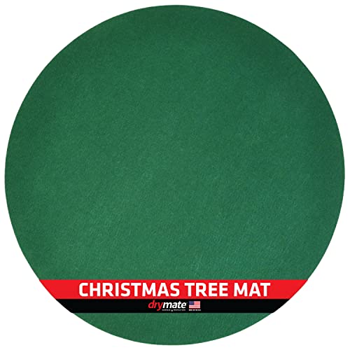 Drymate Christmas Tree Stand Mat (28”), Protects Floors from Spills and Scratches, Absorbent, Waterproof, Machine Washable, Durable, (Made in The USA)(Green)