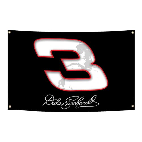Dale Earnhardt Sr Flag 3x5 Feet #3 Race Banner Polyester HD Printing for College Dorm Cave Room Garage Wall Decoration