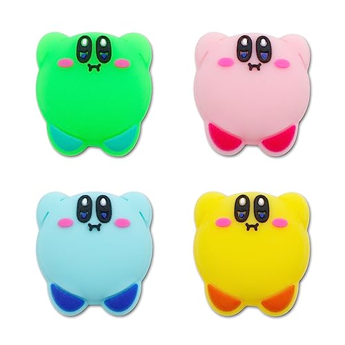 PERFECTSIGHT Switch Thumb Grips Caps, Cute Joystick Caps for Nintendo Switch/Switch Lite/Switch OLED Kirby Fans, 4 PCS Thumbstick Cover, Analog Stick Button Cover for NS Joycon Controller，4 Color