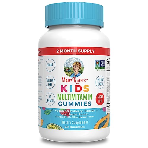 MaryRuth Organics Kids Vitamins | Sugar Free | 2 Month Supply | Kids Multivitamin Gummies for Ages 2+ | Multivitamin for Kids | Vitamins for Kids | Vegan | Only 1 Gummy a Day | 60 Count