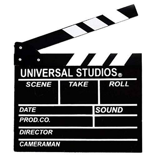 Movie Film Clap Board, 12'x11' Hollywood Clapper Board Wooden Film Movie Clapboard Accessory with Black & White
